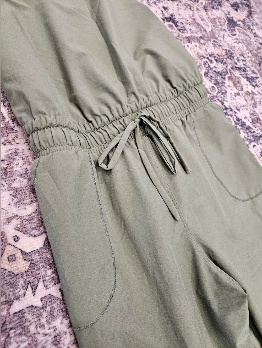 Albion Womens TALL L JUMPSUIT OVERALLS OLIVE GREEN FUN OUTDOOR - Picture 2 of 11
